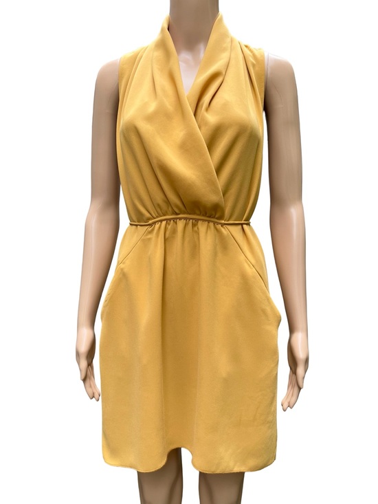 Wilfred Dresses & Skirts - Wilfred Aritzia Draped Pocket Mini Dress Mustard yellow S-L